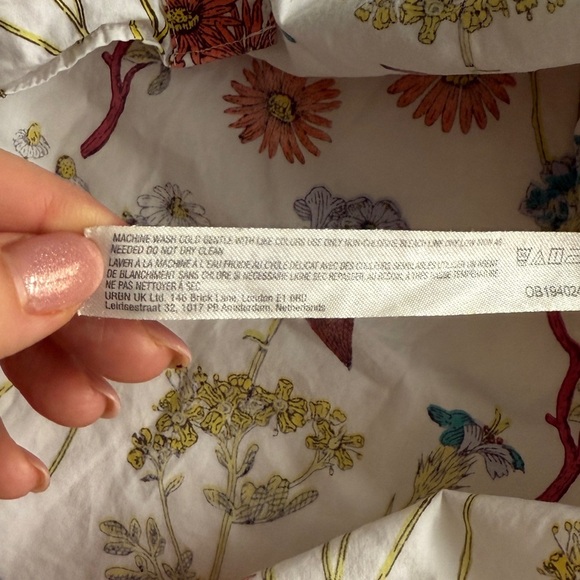 Anthropologie Floral Cotton Pajama Top Cream Short Sleeve Size XL Cozy Sleepwear - Picture 10 of 10